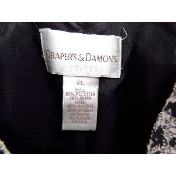 Drapers and Damons Women’s P Large Jacket Blazer  Black and white Zip Up - Picture 4 of 7